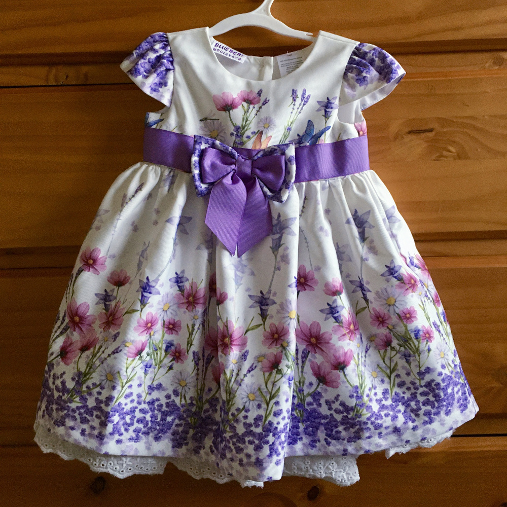 Toddler purple flower girl dress